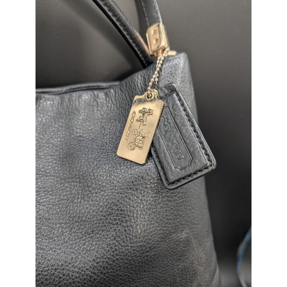 COACH Madison Leather Shoulder Bag Hobo Purse Tote Phoebe 24621 Black - Picture 3 of 16